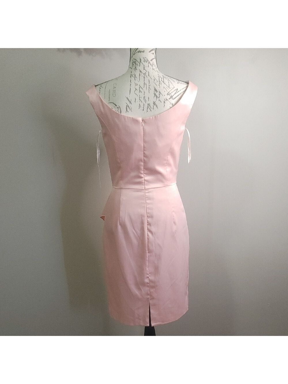 Pink Asymmetrical Ruched Sheath Dress - Picture 4 of 10